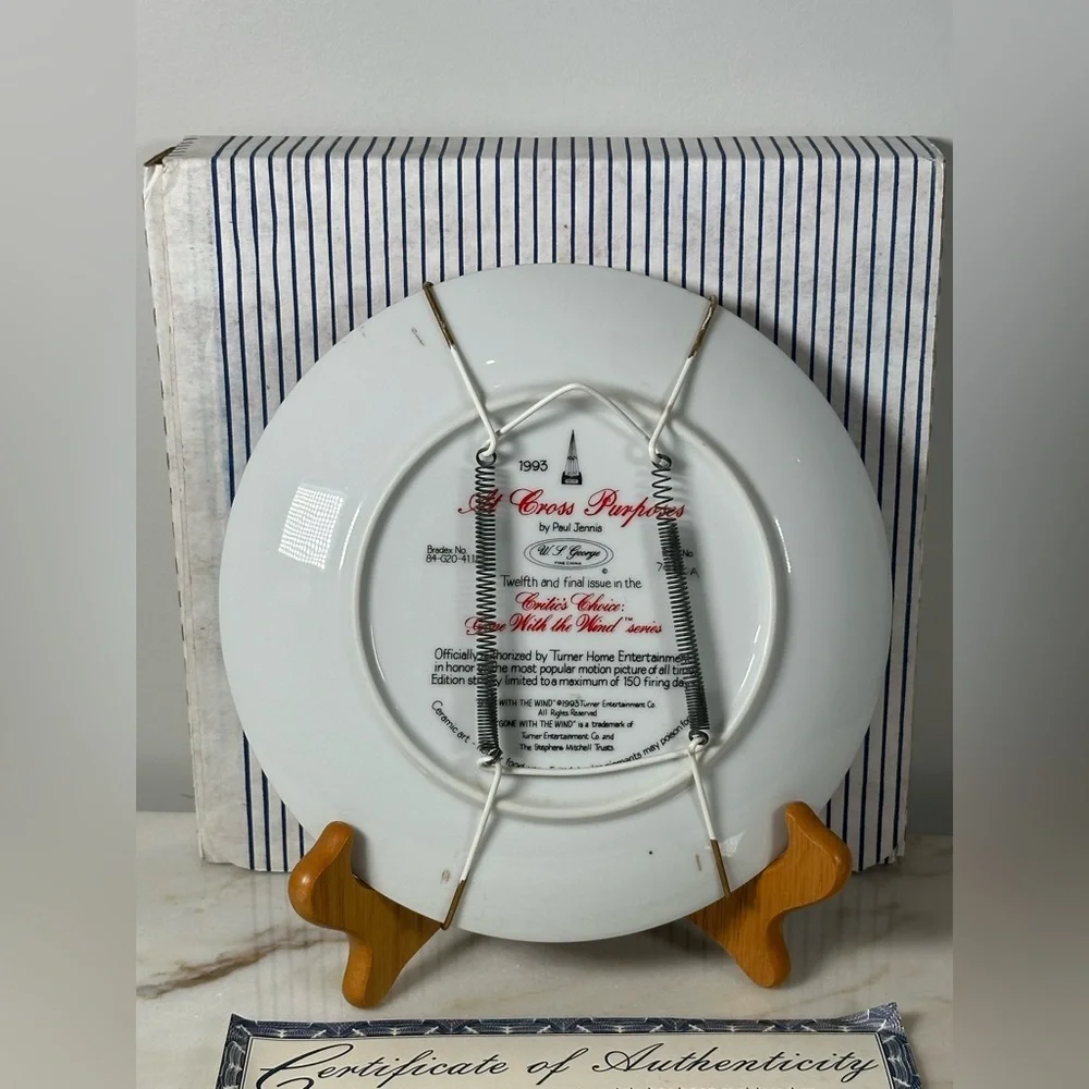 The Paris Hat Gone with the Wind Plate Critics Choice 1991 Bradford Exchange - Picture 7 of 7